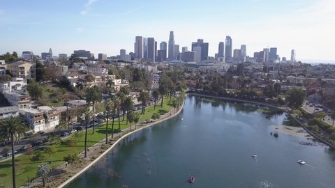 echo park lake los Angeles aerial
