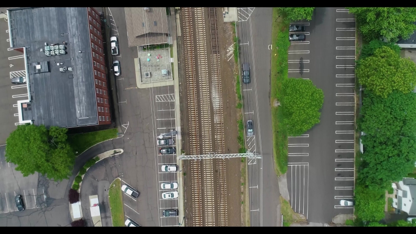 Railroad passing through Milford Connecticut