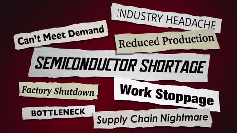 Semiconductor Shortage Technology News Headlines Microchip Supply Problem 3d Animation