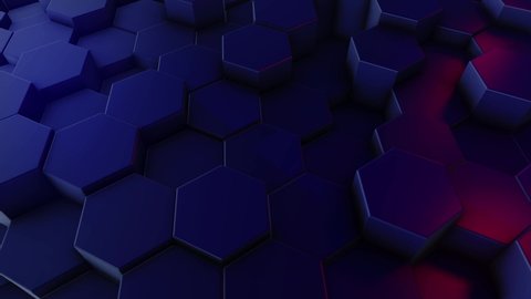3D abstract color hexagon animation background