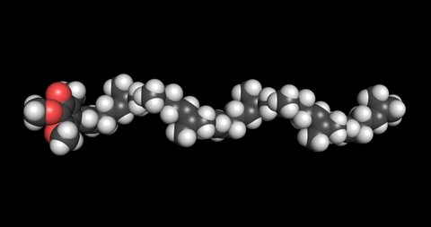Coenzyme Q10 ubiquinone CoQ10 molecule 3D render chemical structure 4K seamless loop