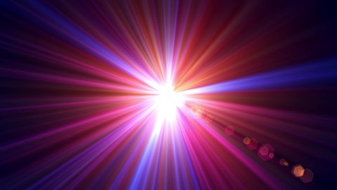 Rotating Motion Abstract Sweet Colorful Red Blue Orange Glowing Light Burst Optical Flare Effect Background Seamless Loop