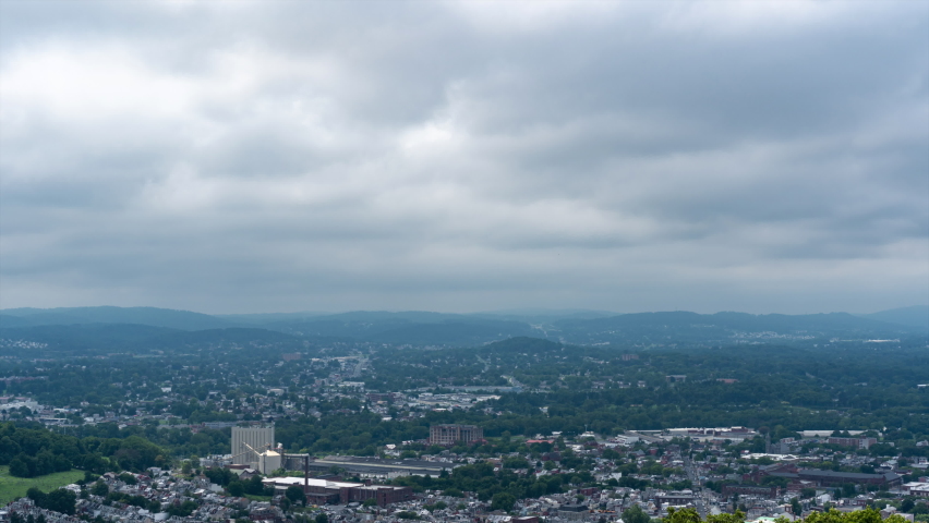 Stormy skies over the city of Reading, Pennsylvania.