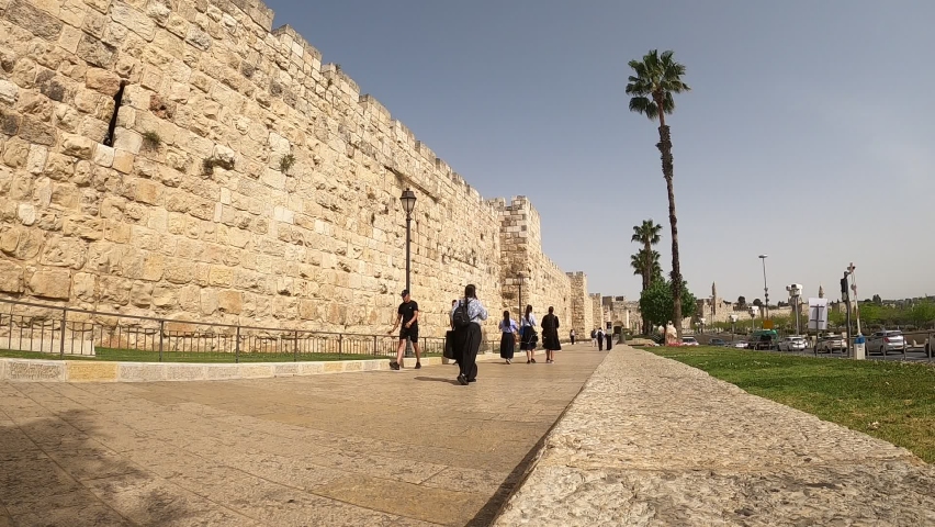 Jerusalem Old City Wall Jaffa Gate Timelapse