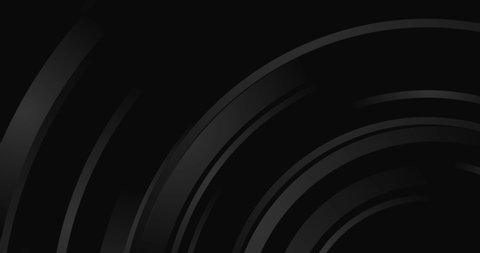 Black round stripes abstract technology geometric motion background. Seamless looping. Video animation 4K 4096x2160