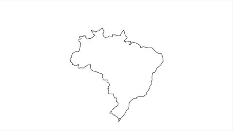 Motions point of Brasília Capital with Brazil flag and Brazil map.