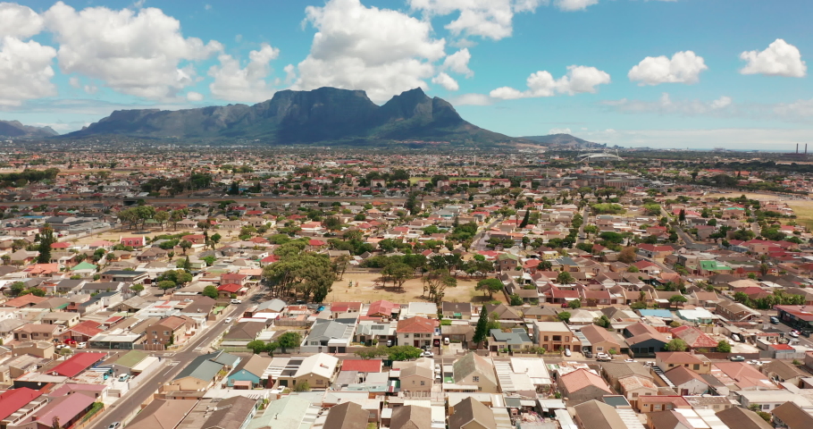Cape Town Flying Over Buildings Drone Footage, South Africa.