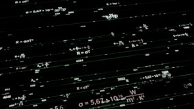 Artificial intelligence AI writing abstract math and physics formulas isolated on black background. Animation. Concept of studies and technologies, seamless loop. - Powered by Shutterstock - Get 15% off with code: PIKWIZARD15