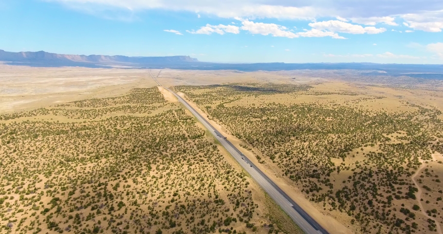 Aerial view of Horse Canyon and US Route 191 in central Utah UT, USA.