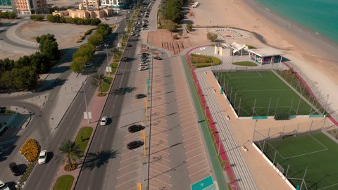 Khor Fakkan, Sharjah, UAE - December 14 2020: The New Khorfakkan Corniche