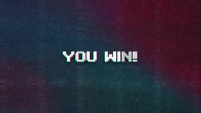 You win text on old tv glitch screen. Motion animation on a colorful background. 4k footage - Powered by Shutterstock - Get 15% off with code: PIKWIZARD15