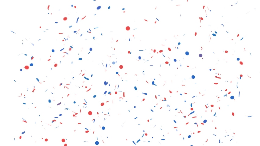 Red,Blue and White Color Confetti Particles Pack on a White Background with Luma Matte Channel. | Shutterstock HD Video #1071078229