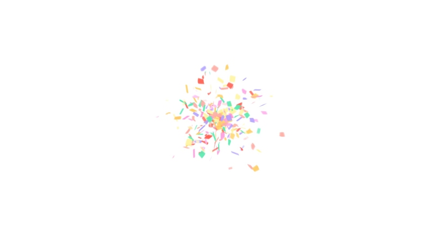 Confetti Center Explosion and Falling Pack on a White Background with Luma Matte  | Shutterstock HD Video #1071080437
