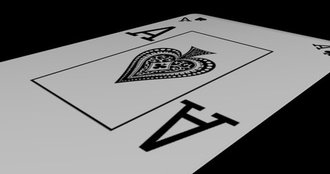 Ace of spades playing card in rotation