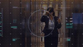 Data processing and scope scanning over woman gesturing while wearing vr headset at office. computer interface and technology concept - Powered by Shutterstock - Get 15% off with code: PIKWIZARD15