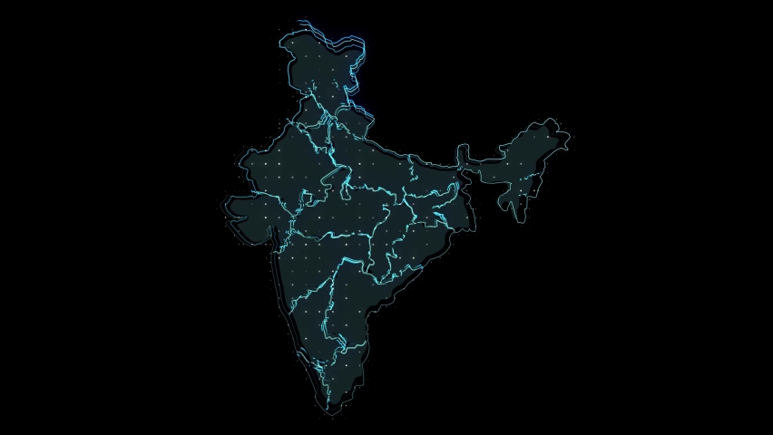 World Map India Highlighted Stock Video Footage 4K And HD Video Clips   1 