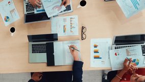 Creative visual of business people in corporate staff meeting . Concept of digital technology for marketing data analysis and investment decision making . - Powered by Shutterstock - Get 15% off with code: PIKWIZARD15