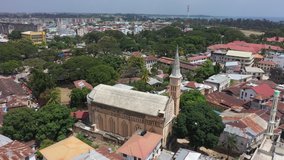 Aerial video: Stone Town Anglican Church commemorating the times of the African slave trade
