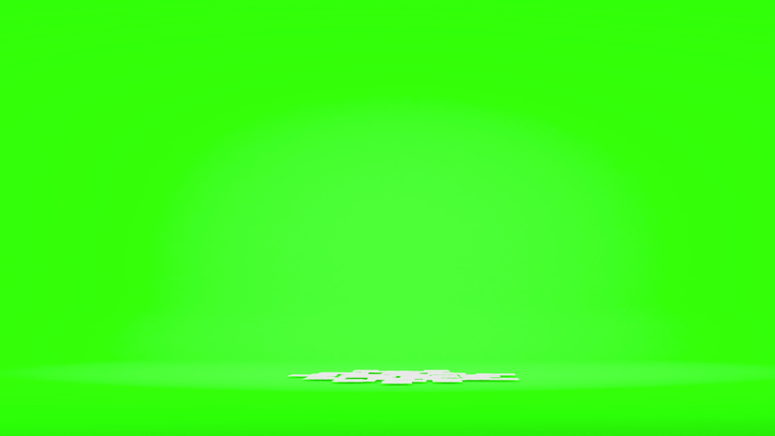 Flying sheets of white paper swirling in the air in a whirlwind. Scatter documents or empty blanks. Mess in the office. Throwing paperwork in the air on the greenscreen 3D render | Shutterstock HD Video #1071148840