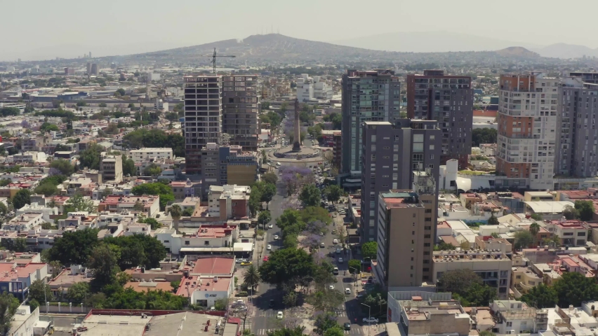 Aerial shot of the  the Americana neighborhood in Guadalajara, Jalisco, Mexico