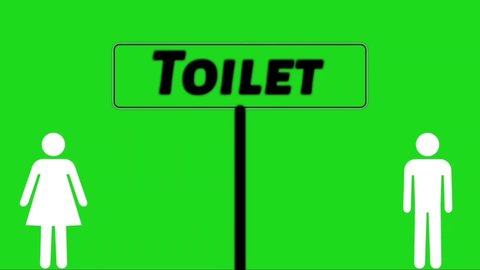 Girls and boys toilet sign,toilet icon sign symbol,toilet icons on green screen background,Toilet sign motion graphics