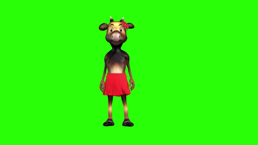 Cartoon Moose Dance Green Screen