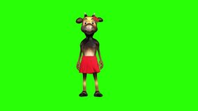 Cartoon Moose Dance Green Screen