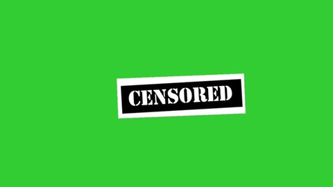 black Censored text shacking Motion Animation On Green Background.