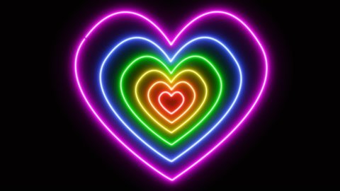 Neon Hearts Symbolizing inclusion And Diversity Equality For Love And Happiness To All People In The World