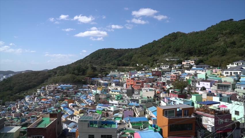 Gamcheon Culture Village,Busan, South Korea, Timelapse shot.