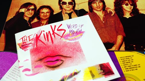 Rome, Italy: April 12, 2021: CD artwork of the famous group The Kinks. one of the most important and influential rock groups of the sixties considered by many to be pioneers of punk and hard rock