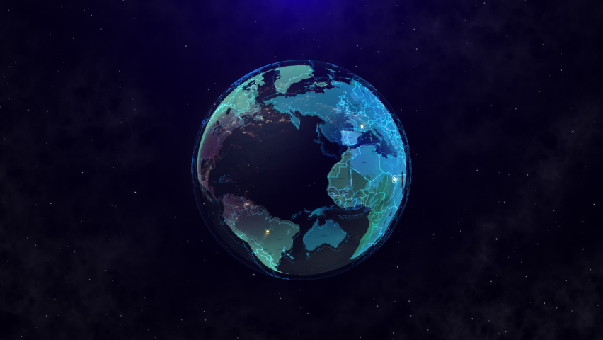 This is a world map on the space, 3D illustration