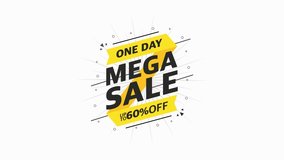 Gray sale banner template design on white background. Beautiful design. Mega Sale Special Offer. Up to 60 percent off. Motion graphic. - Powered by Shutterstock - Get 15% off with code: PIKWIZARD15