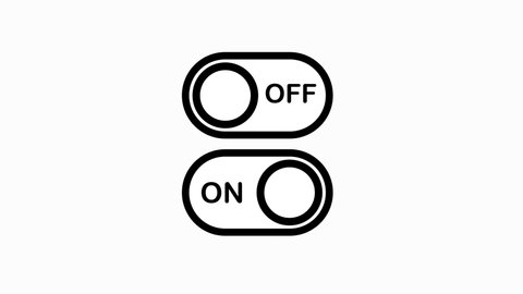 Modern flat button with dark mode switch on white background. White background. Motion graphic.