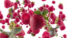 Burst of Strawberry Blueberry in White Background with Alpha Channel - Powered by Shutterstock - Get 15% off with code: PIKWIZARD15