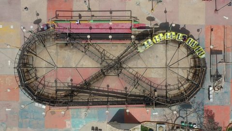 Bird Eye colorful train in amusement park