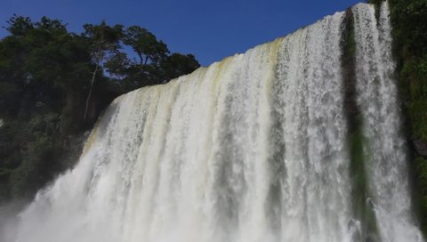 Iguazú falls in Argentina bordering Brazil