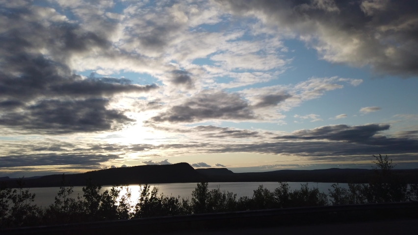 lake superior roadside stop at sunset