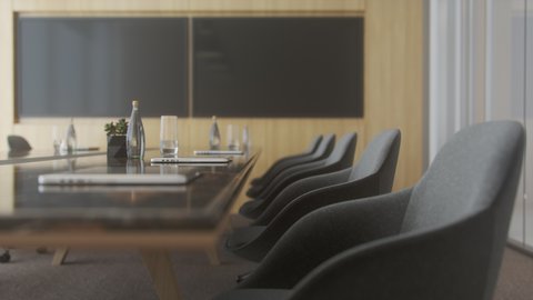 Conference Table In Meeting Room Close-Up