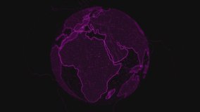 Earth rotation hud render in purple color - Powered by Shutterstock - Get 15% off with code: PIKWIZARD15