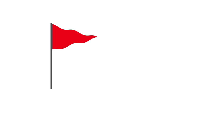 Red waving flag animation. Alpha , luma matte, seamless loop. Royalty-Free Stock Footage #1071299713