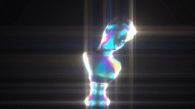 Abstract animation of the movement of a holographic antique female bust. Digital art nft. Seamless loop. - Powered by Shutterstock - Get 15% off with code: PIKWIZARD15