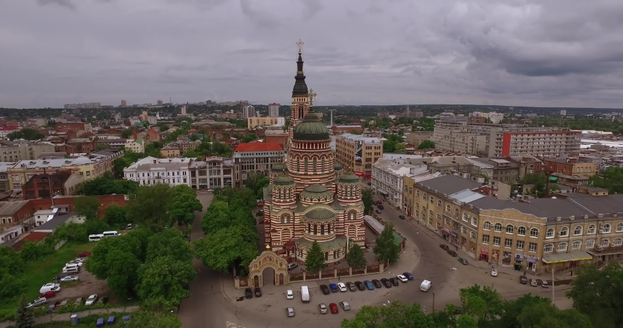 Cathedral of the Annunciation in Kharkov. High quality 4k footage