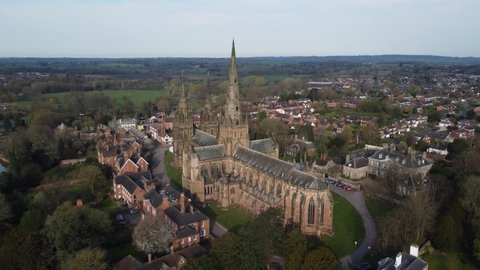Lichfield Cathedral Aerial Tracking Left East Side