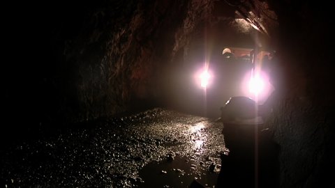 Rio Turbio, Argentina - March 2020: Underground Mining Equipment in Rio Turbio Coal Mine, Argentina.