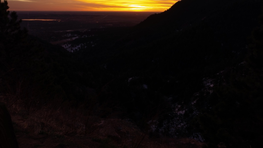 Time lapse of sunrise from the Flagstaff Mountain in Boulder, Colorado