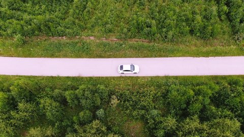 Aerial View of Cars Overtaking on Road in Ryazhsk