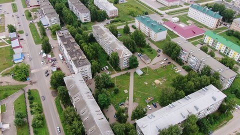 Aerial View of Small Town Ryazhsk, Russia