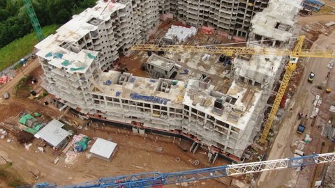Aerial View of Vidny Gorod Residential Complex Construction