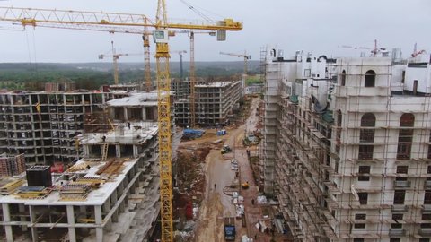 Aerial View of Vidny Gorod Residential Complex Construction